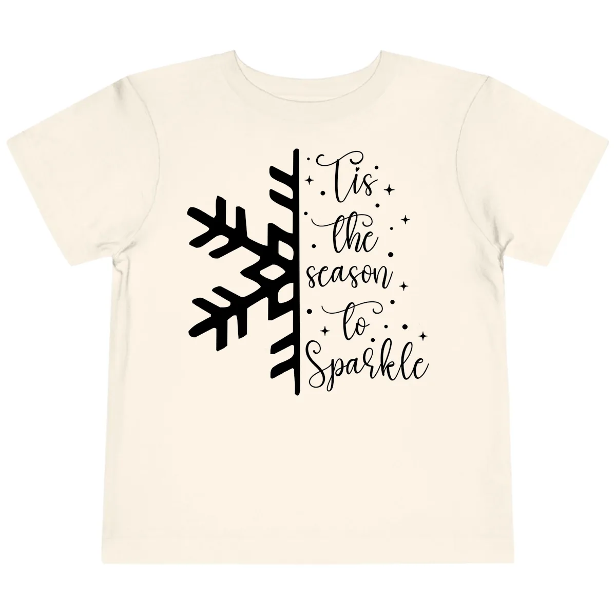 Tis The Season To Sparkle Snowflake Toddler T-Shirt in Natural