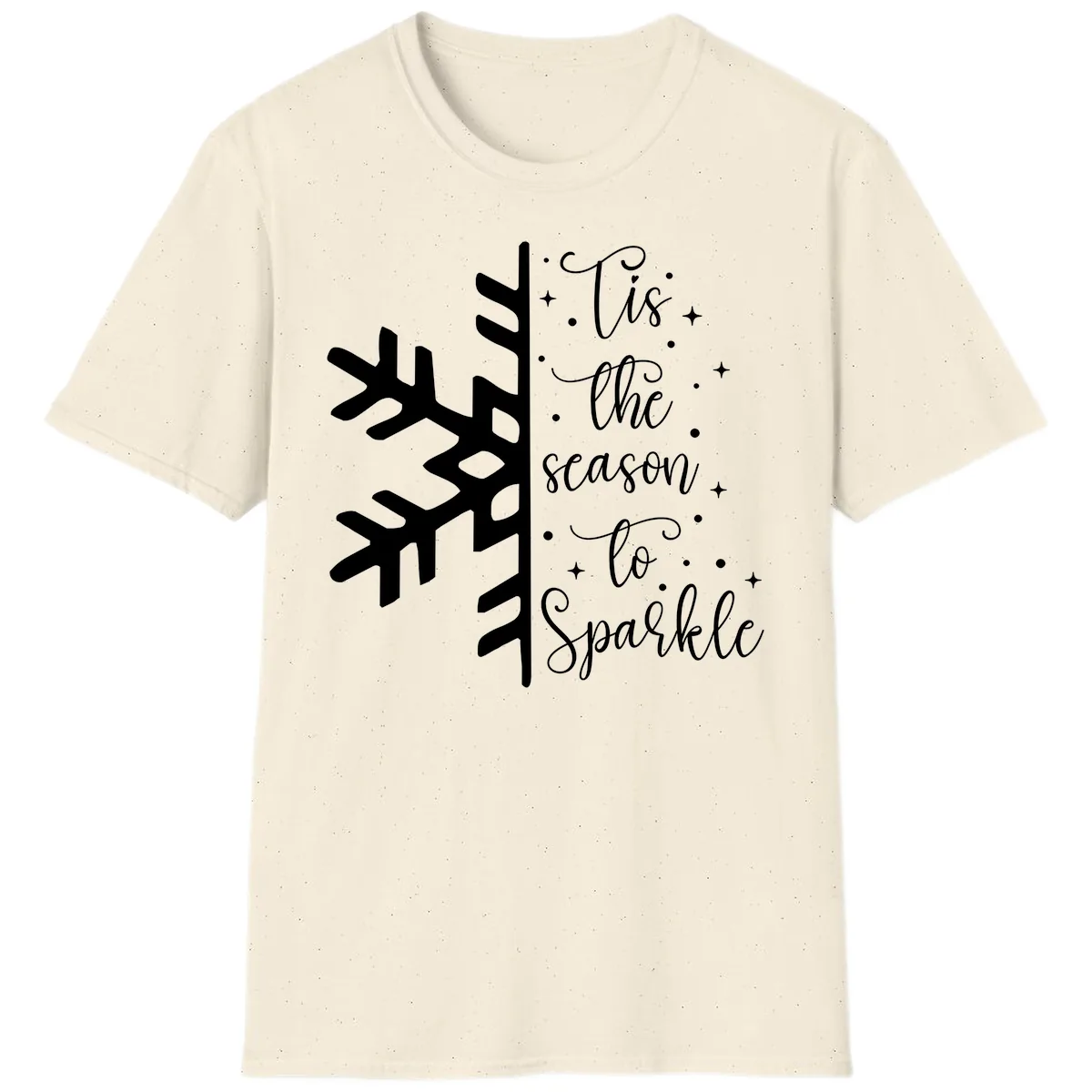 Tis The Season To Sparkle Snowflake T-Shirt in Natural