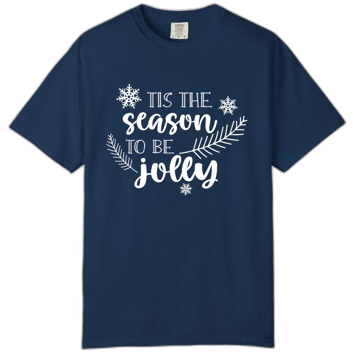 Tis The Season To Be Jolly Christmas Design Comfort Color in Navy