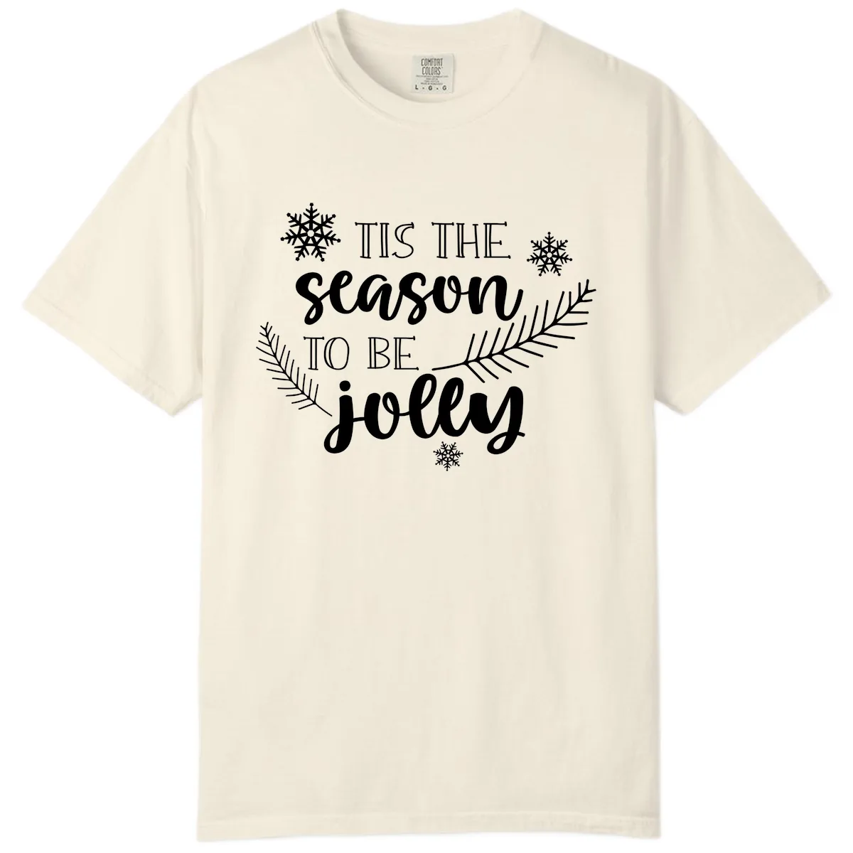 Tis The Season To Be Jolly Christmas Design Comfort Color in Ivory