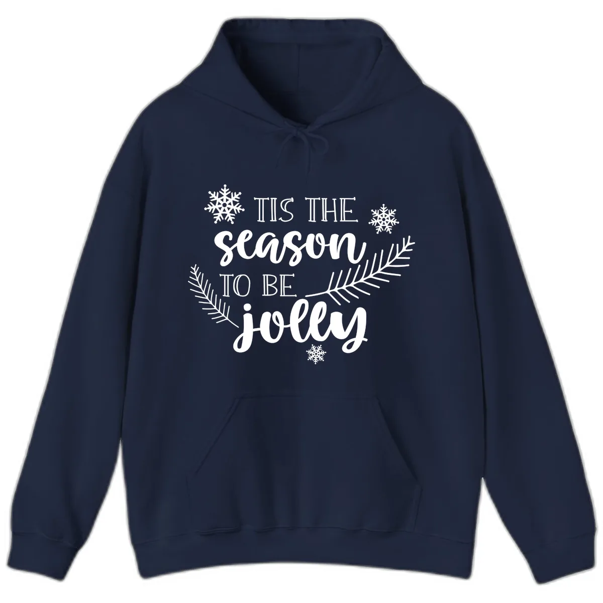 Tis The Season To Be Jolly Christmas Design Hoodie in Navy