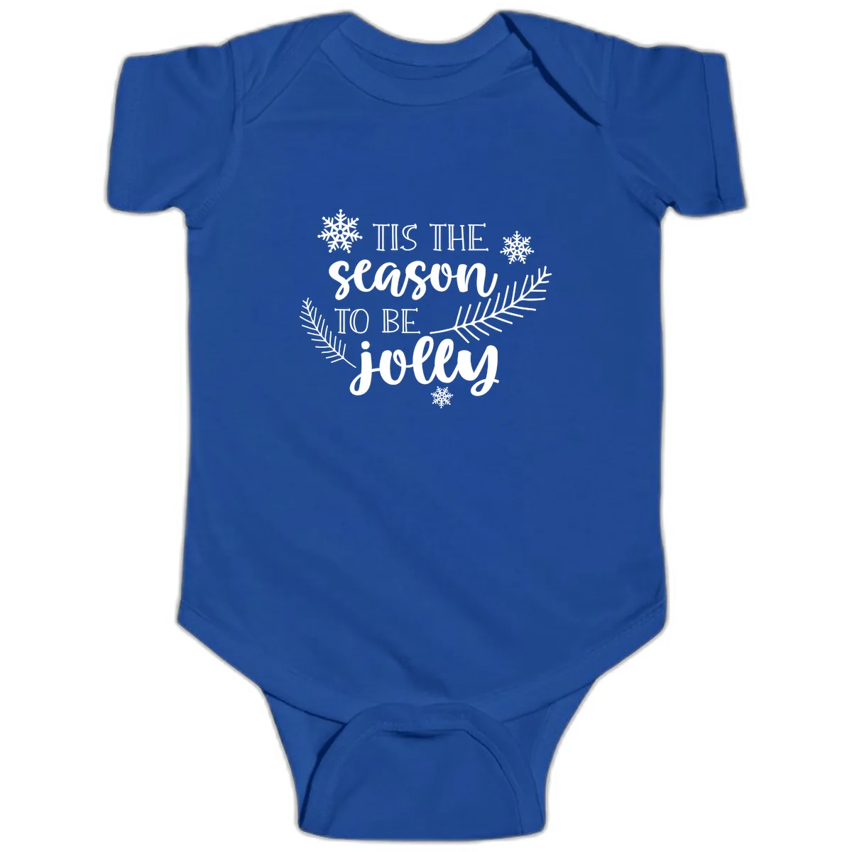 Tis The Season To Be Jolly Christmas Design Baby Onesie in Royal