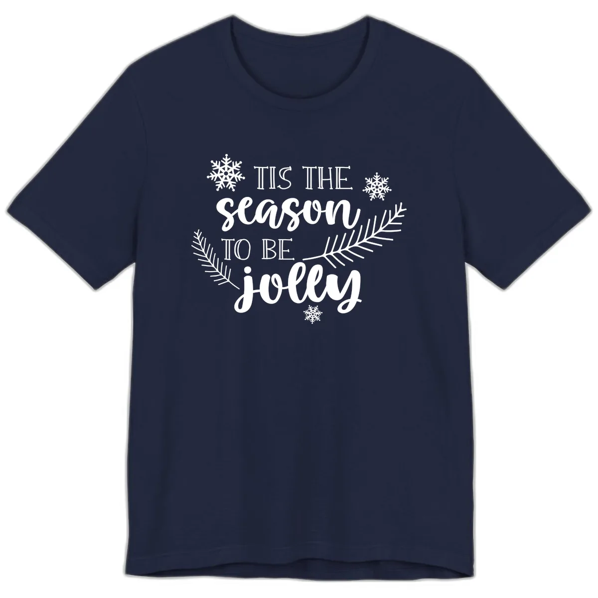 Tis The Season To Be Jolly Christmas Design Premium T-Shirt in Navy