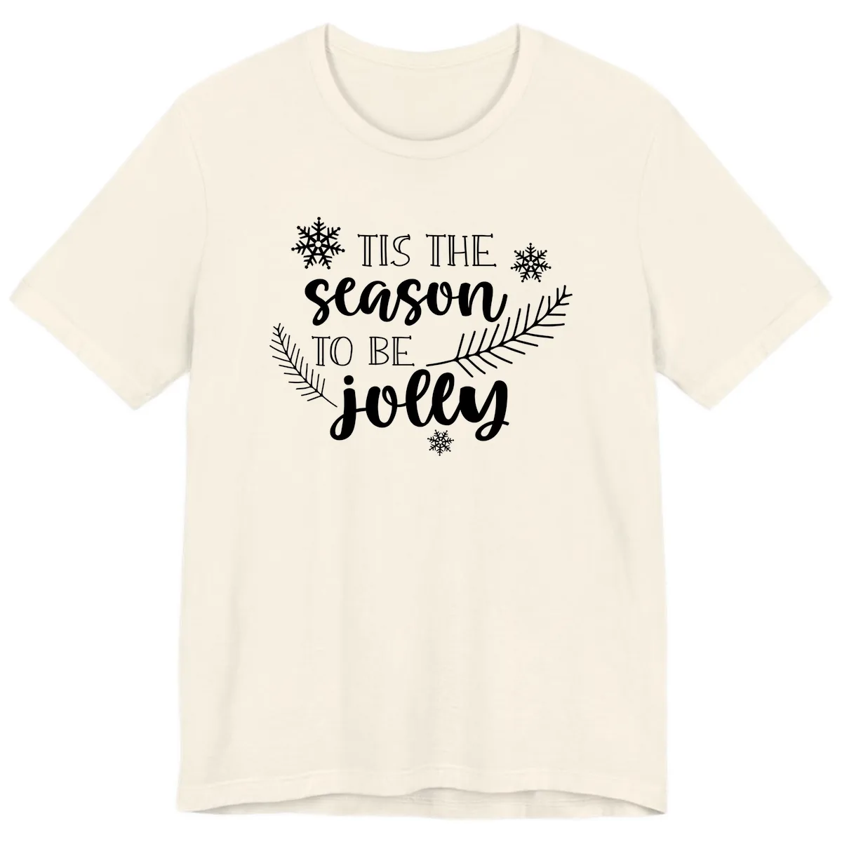 Tis The Season To Be Jolly Christmas Design Premium T-Shirt in Natural