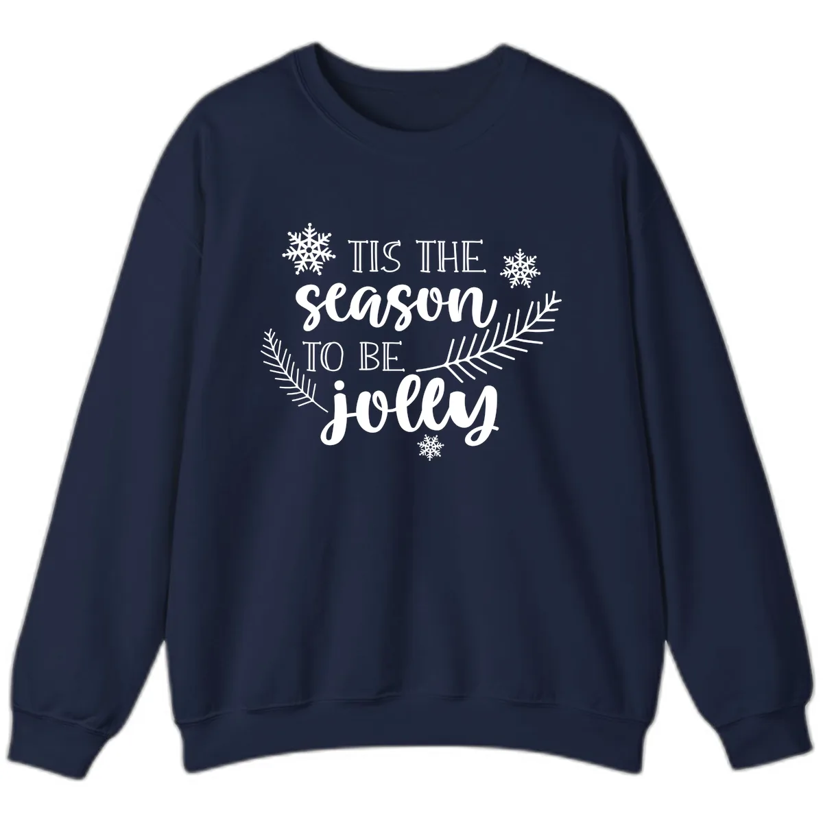 Tis The Season To Be Jolly Christmas Design Sweatshirt in Navy