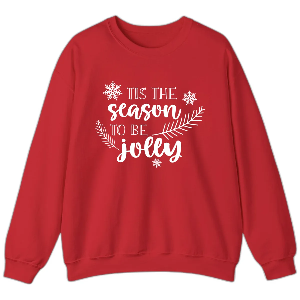 Tis The Season To Be Jolly Christmas Design Sweatshirt in Red
