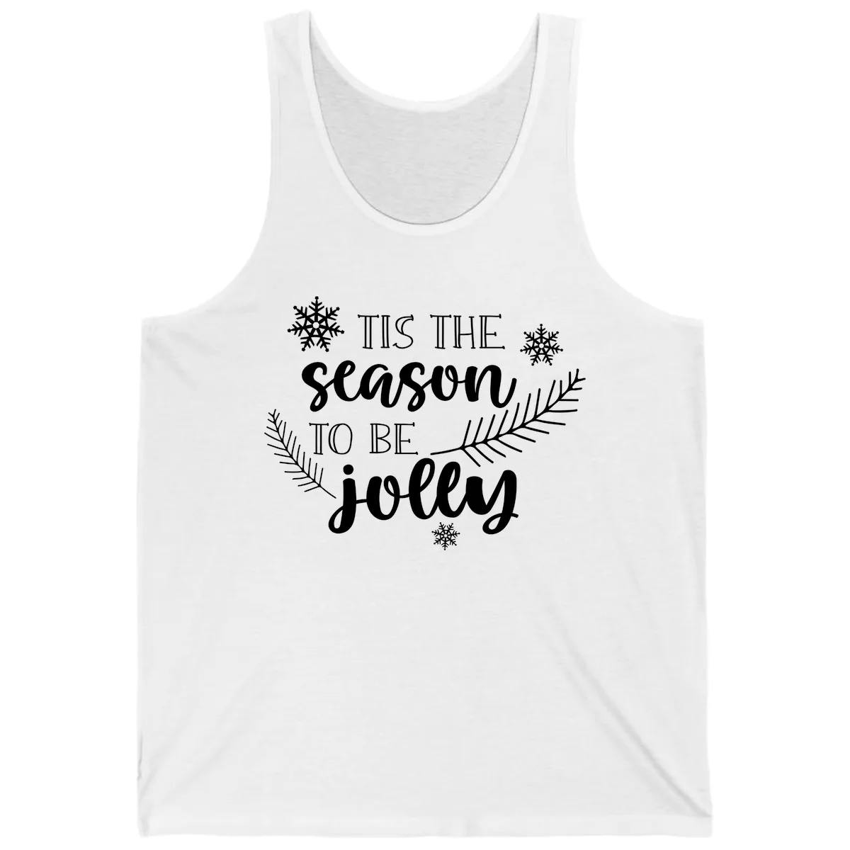 Tis The Season To Be Jolly Christmas Design Tank in White