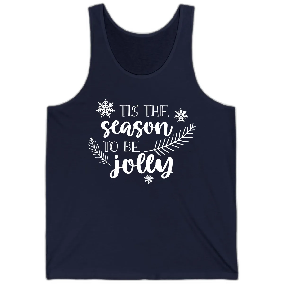 Tis The Season To Be Jolly Christmas Design Tank in Navy
