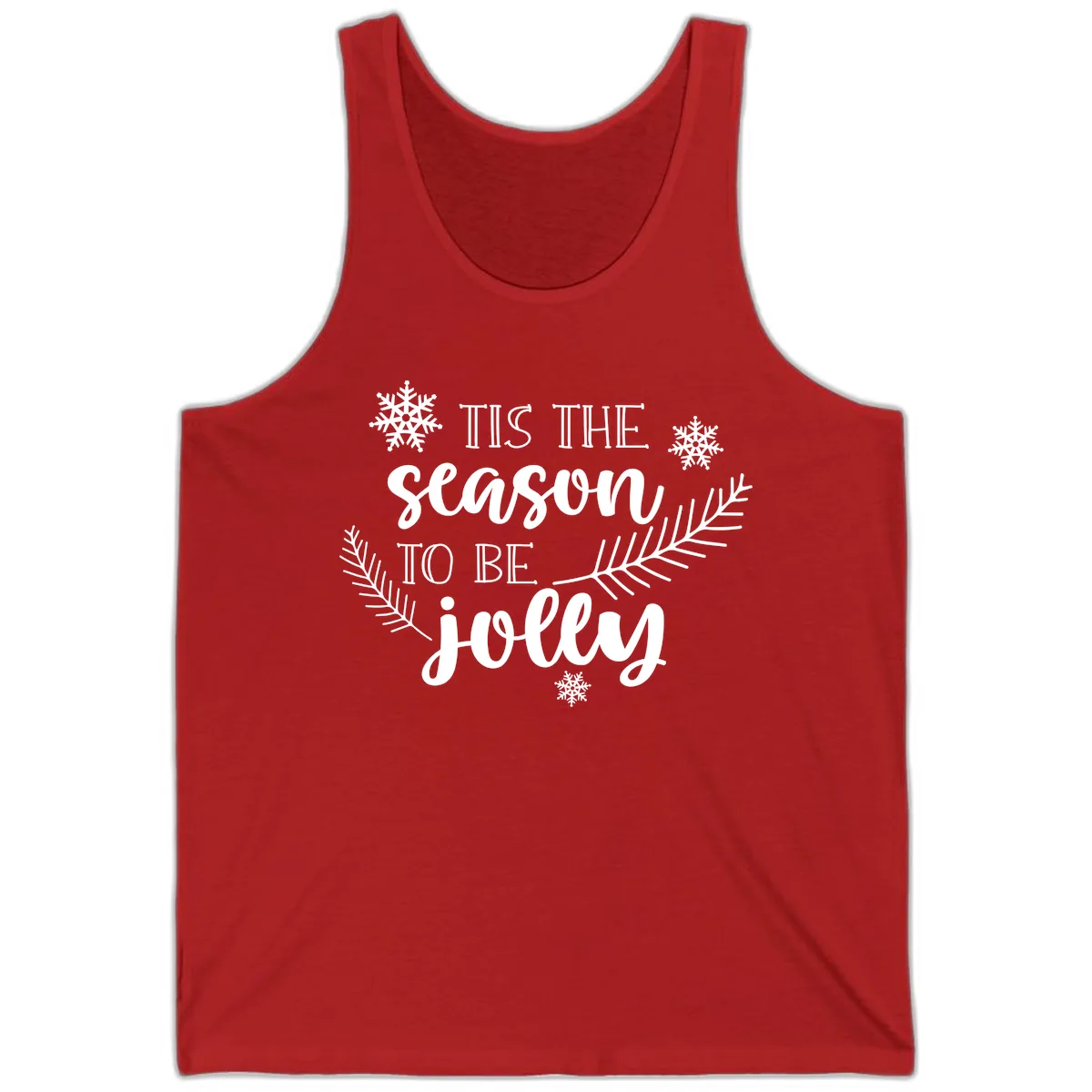 Tis The Season To Be Jolly Christmas Design Tank in Red
