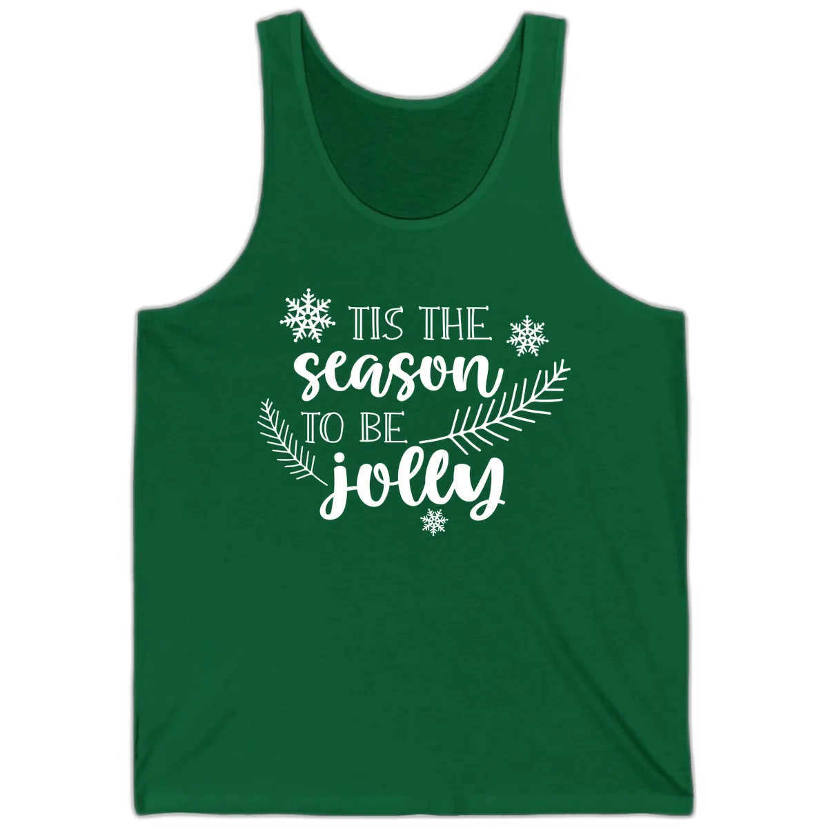 Tis The Season To Be Jolly Christmas Design Tank in Kelly