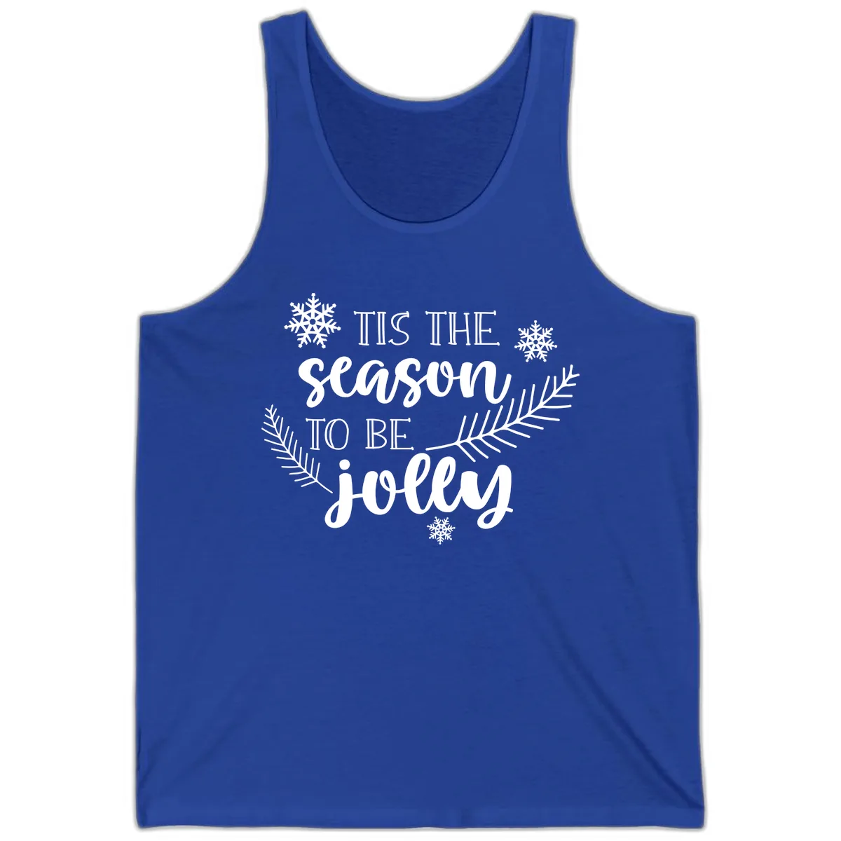 Tis The Season To Be Jolly Christmas Design Tank in True Royal