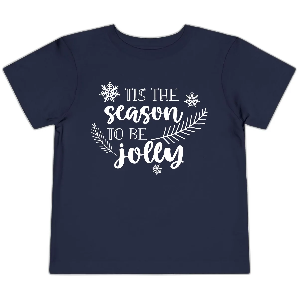 Tis The Season To Be Jolly Christmas Design Toddler T-Shirt in Navy