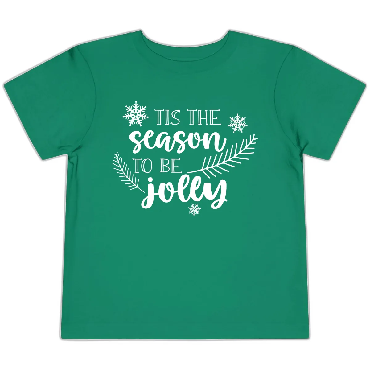 Tis The Season To Be Jolly Christmas Design Toddler T-Shirt in Kelly