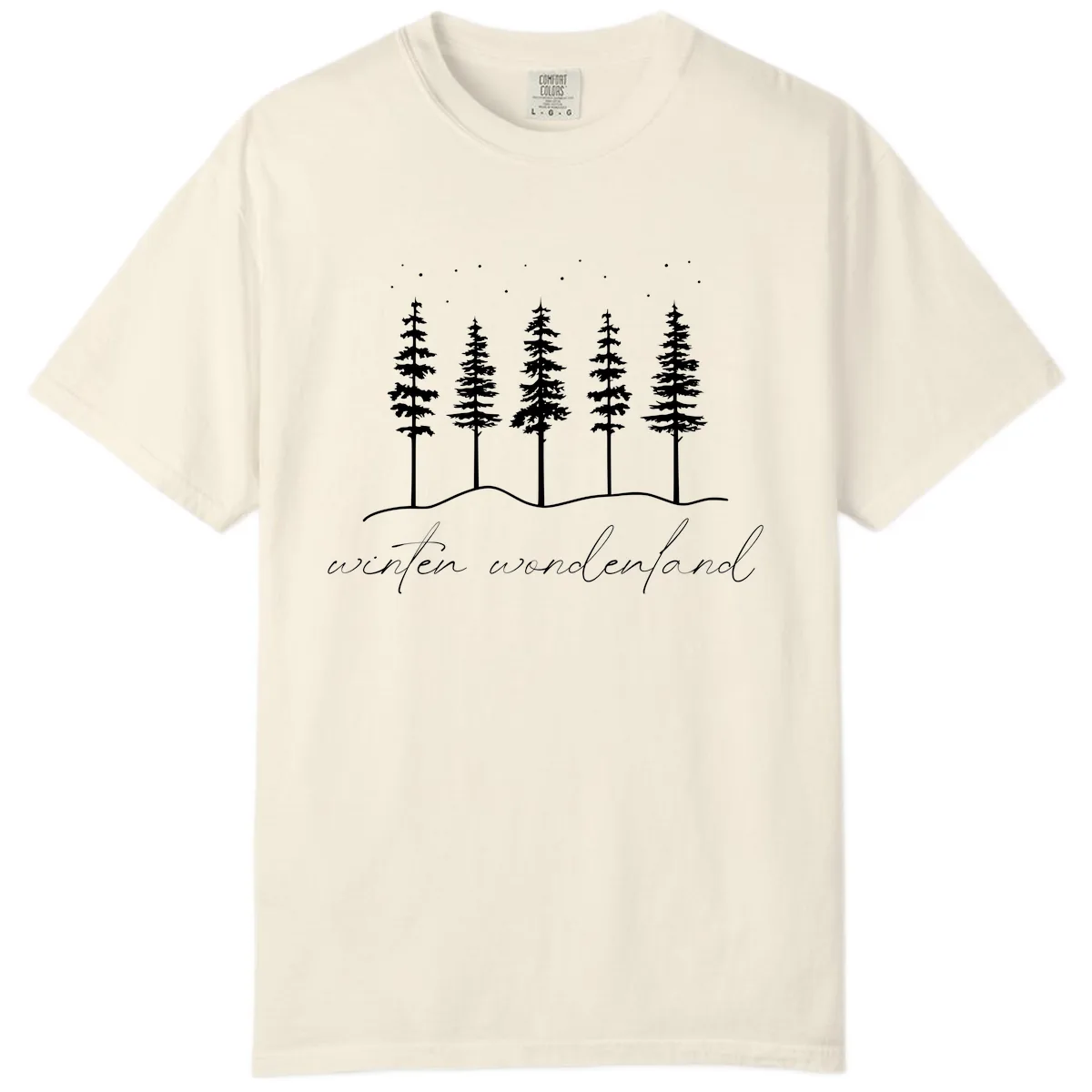 Winter Wonderland Forest Scene Comfort Color in Ivory