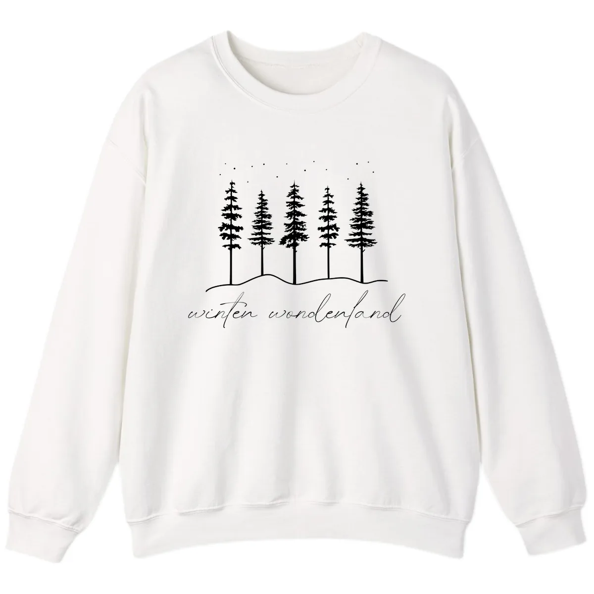 Winter Wonderland Forest Scene Sweatshirt in White