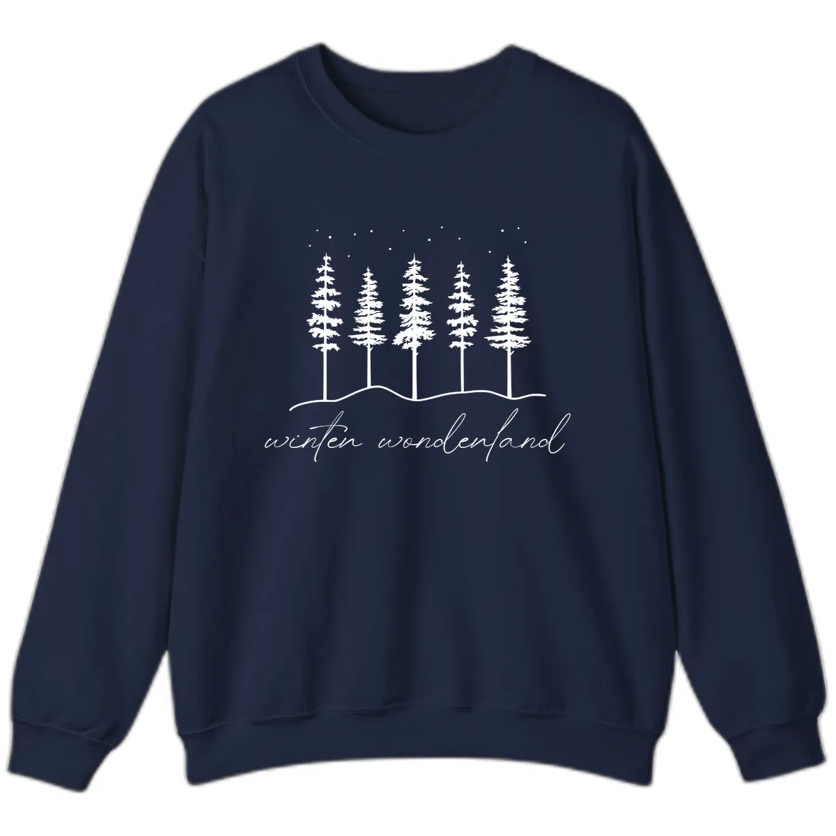 Winter Wonderland Forest Scene Sweatshirt in Navy