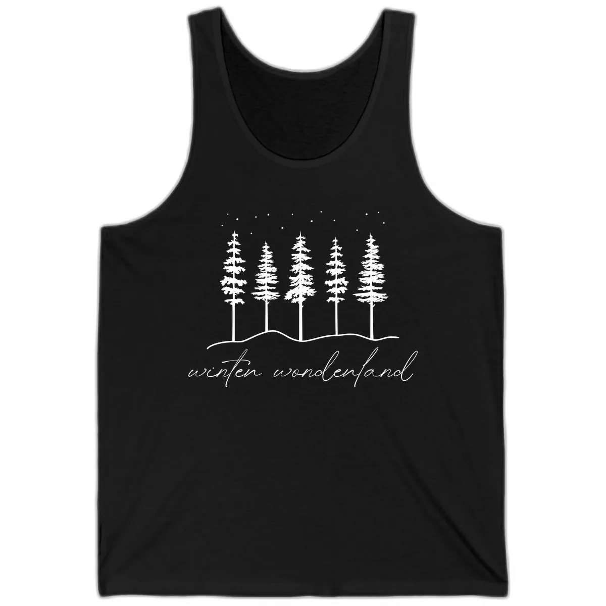Winter Wonderland Forest Scene Tank in Black