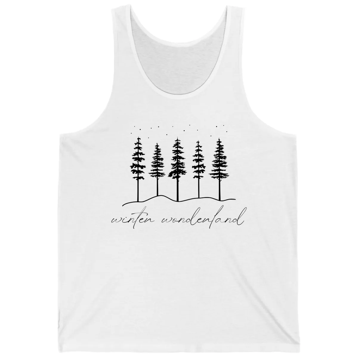 Winter Wonderland Forest Scene Tank in White