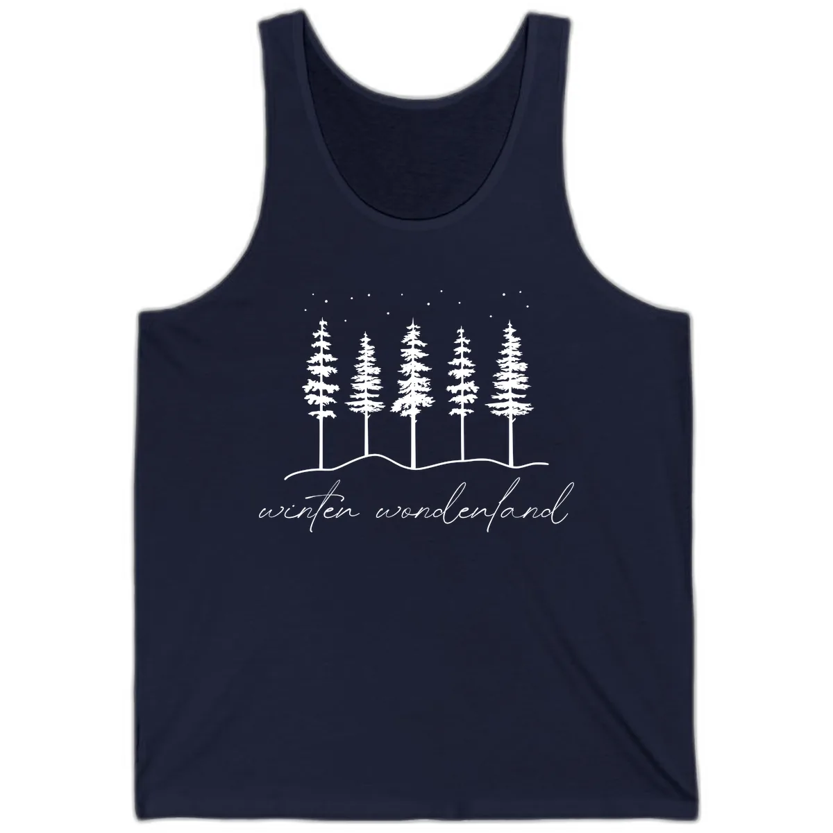 Winter Wonderland Forest Scene Tank in Navy