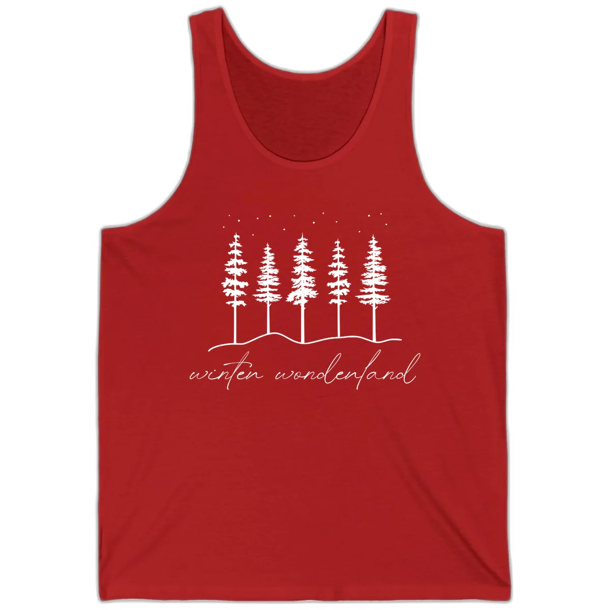 Winter Wonderland Forest Scene Tank in Red