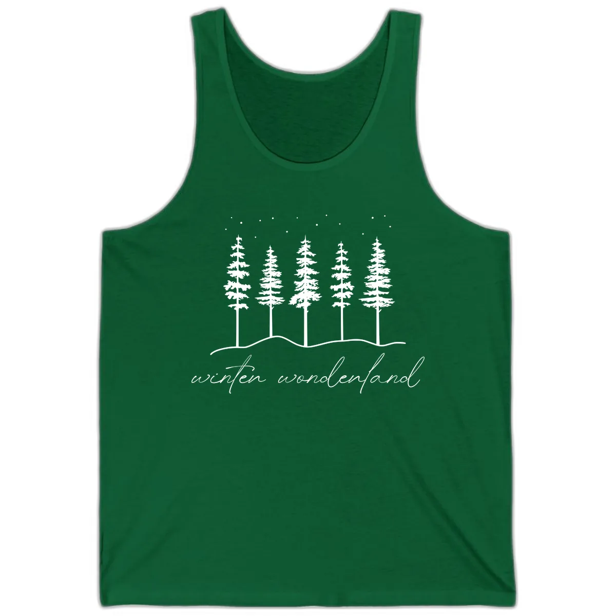 Winter Wonderland Forest Scene Tank in Kelly