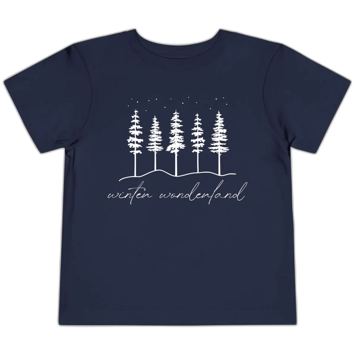 Winter Wonderland Forest Scene Toddler T-Shirt in Navy