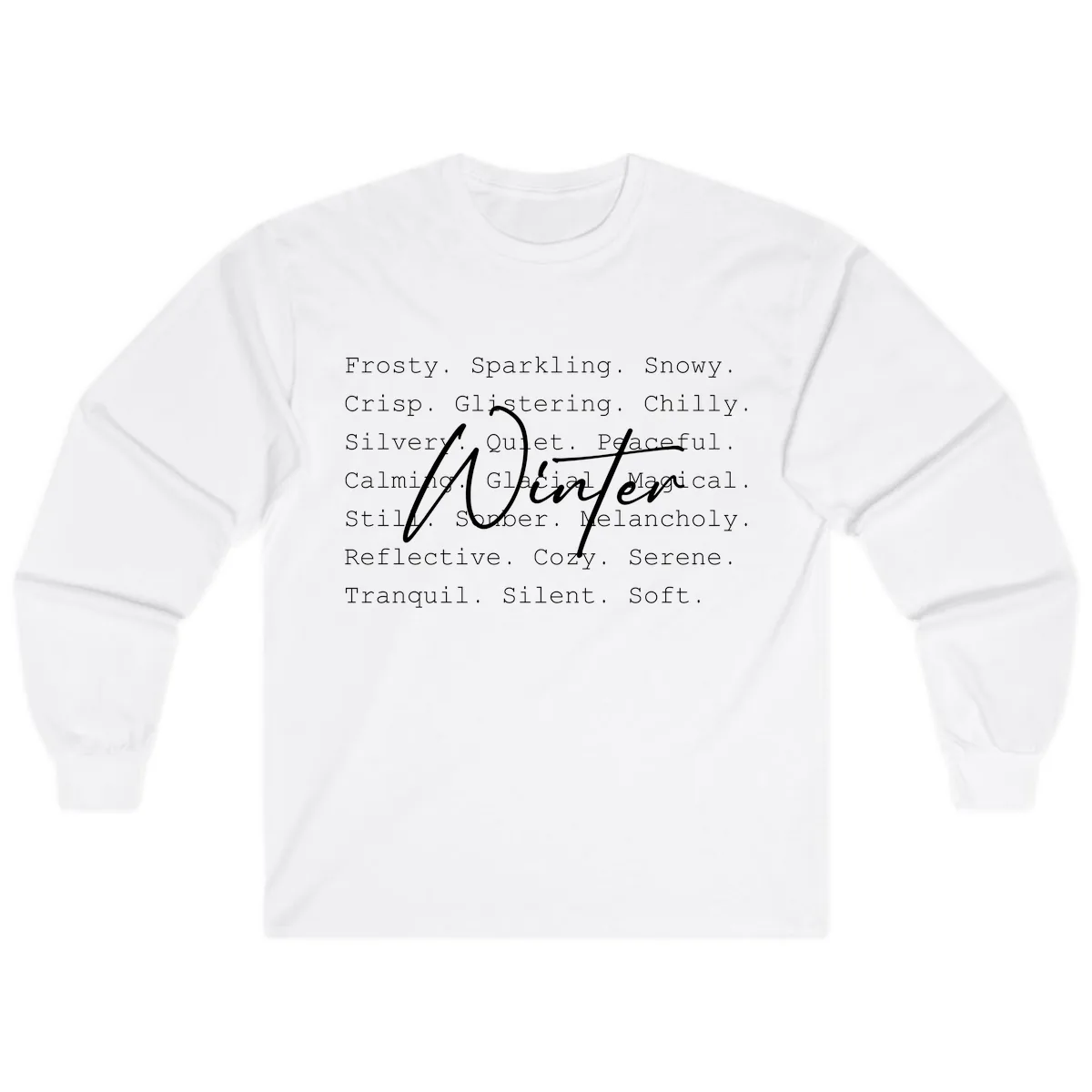 Winter Words Design Long Sleeve in White