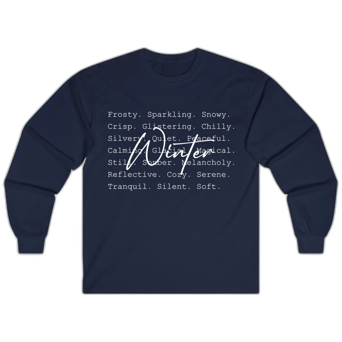 Winter Words Design Long Sleeve in Navy