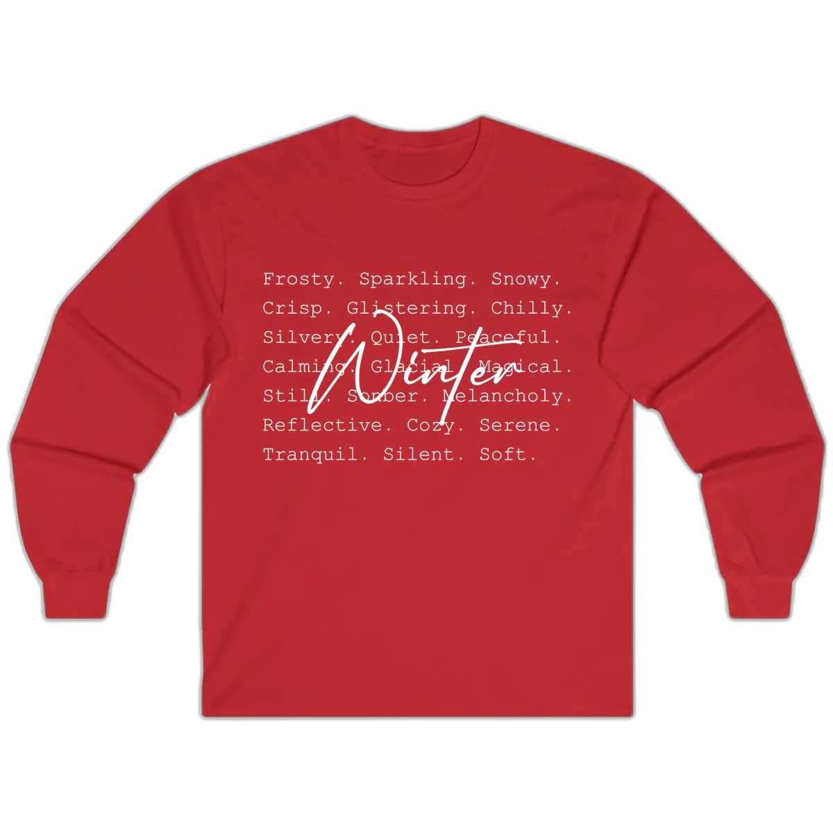 Winter Words Design Long Sleeve in Red