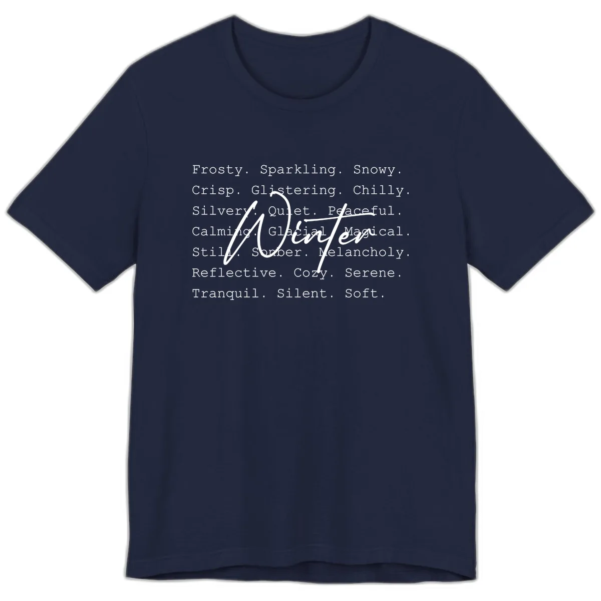 Winter Words Design Premium T-Shirt in Navy