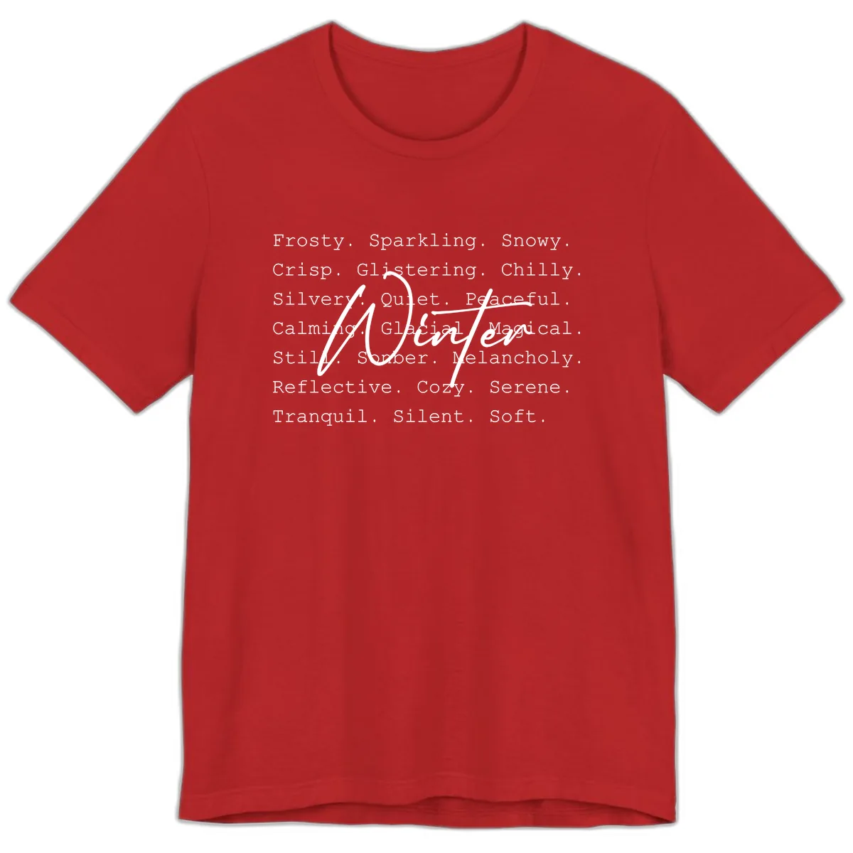 Winter Words Design Premium T-Shirt in Red