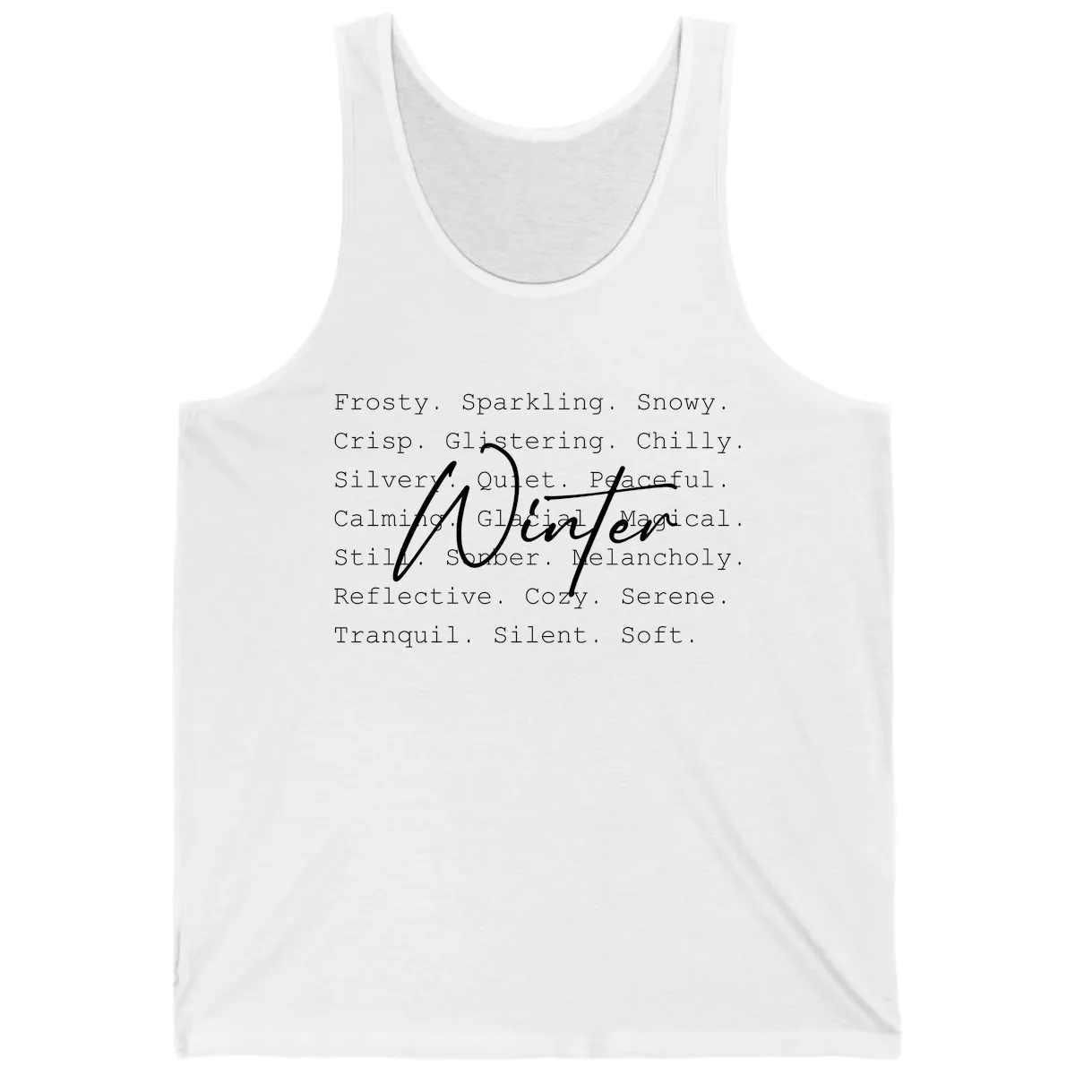 Winter Words Design Tank in White