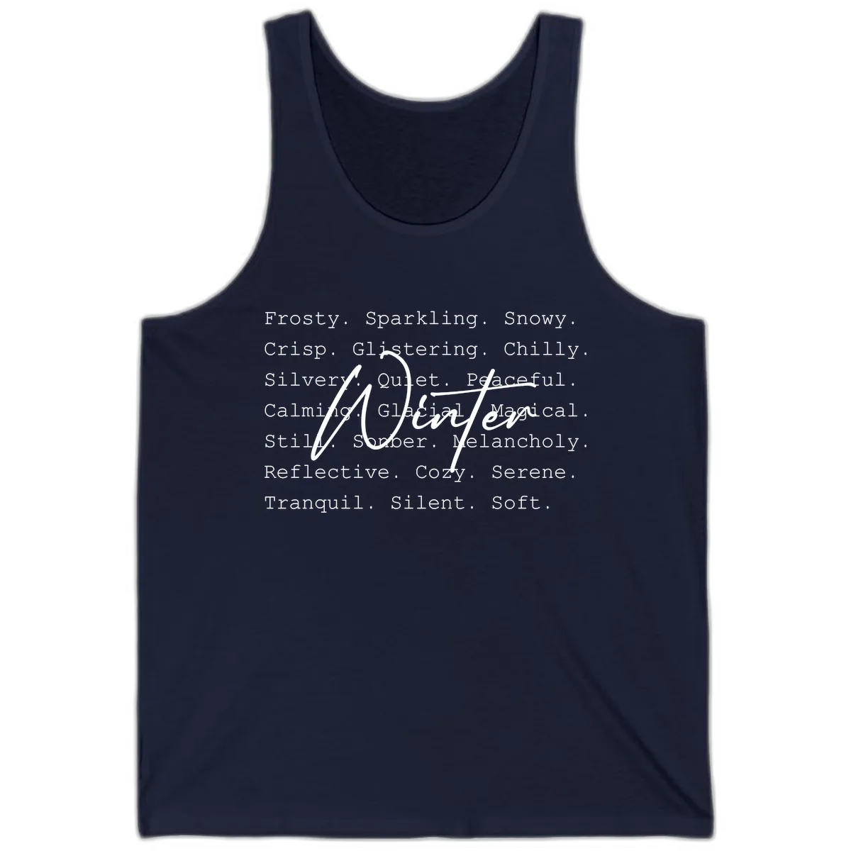 Winter Words Design Tank in Navy