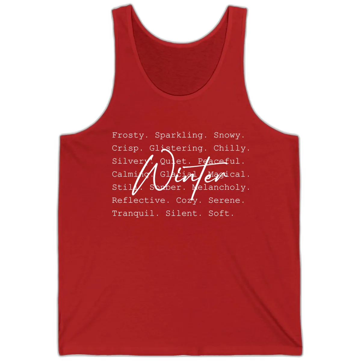 Winter Words Design Tank in Red