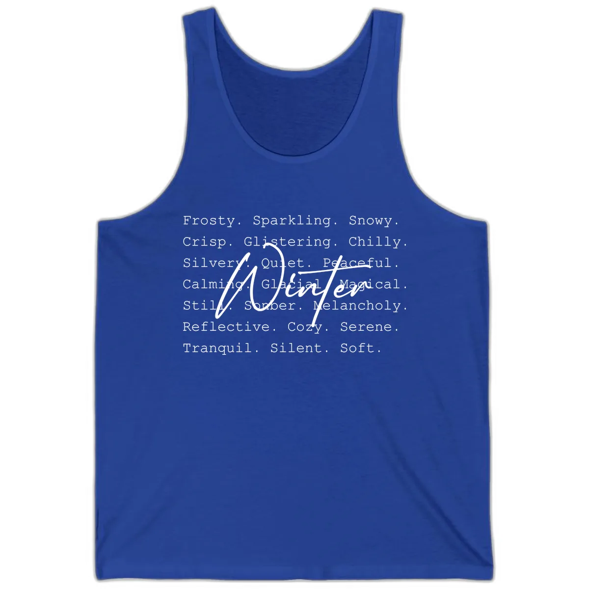 Winter Words Design Tank in True Royal
