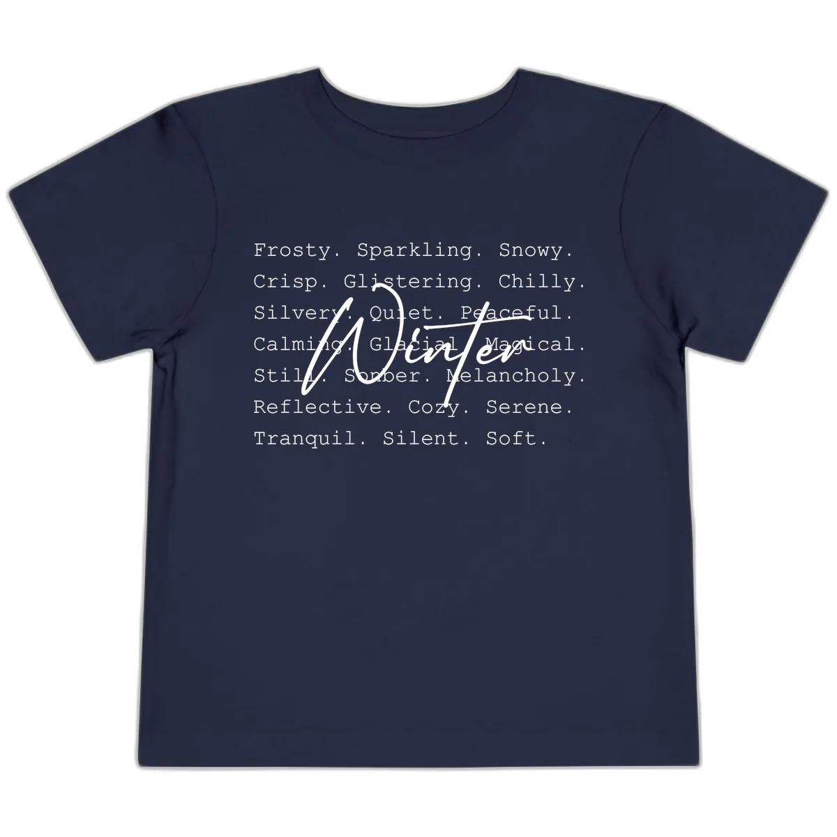 Winter Words Design Toddler T-Shirt in Navy