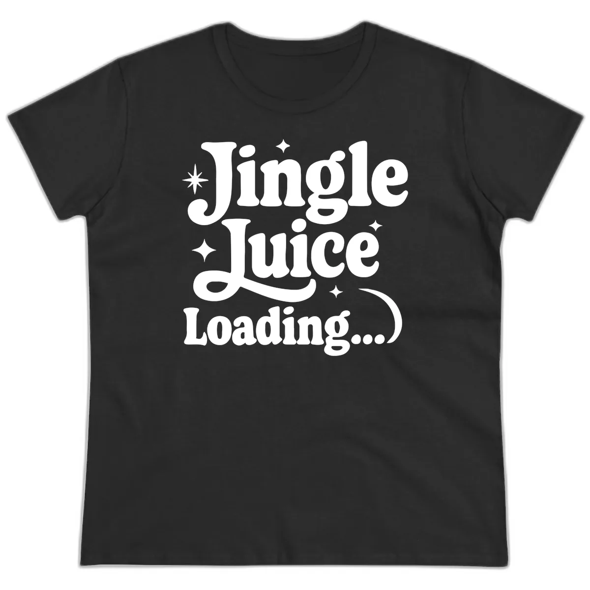 Jingle Juice Loading Ladies Tee in Black
