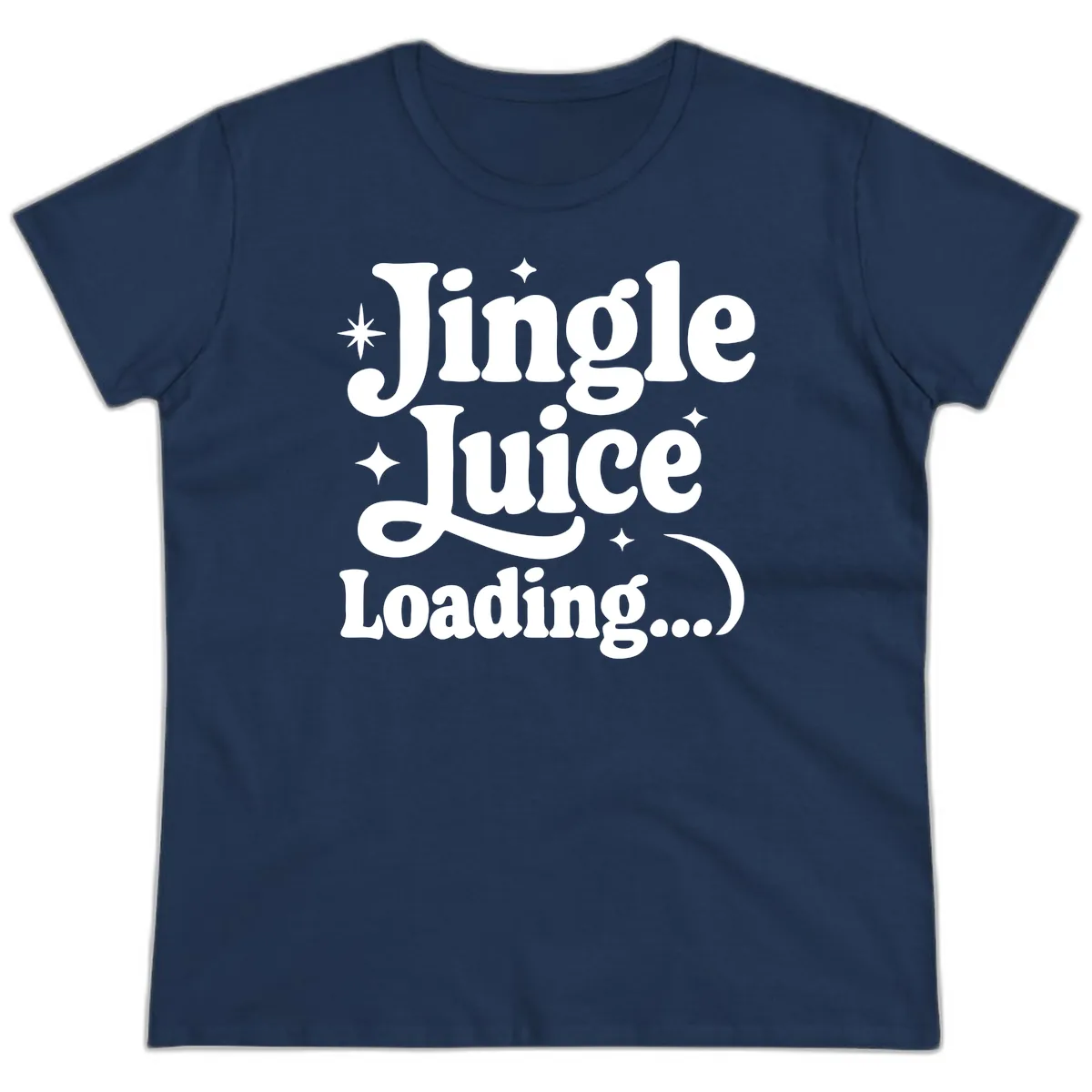 Jingle Juice Loading Ladies Tee in Navy