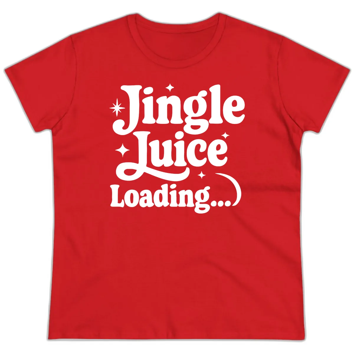 Jingle Juice Loading Ladies Tee in Red