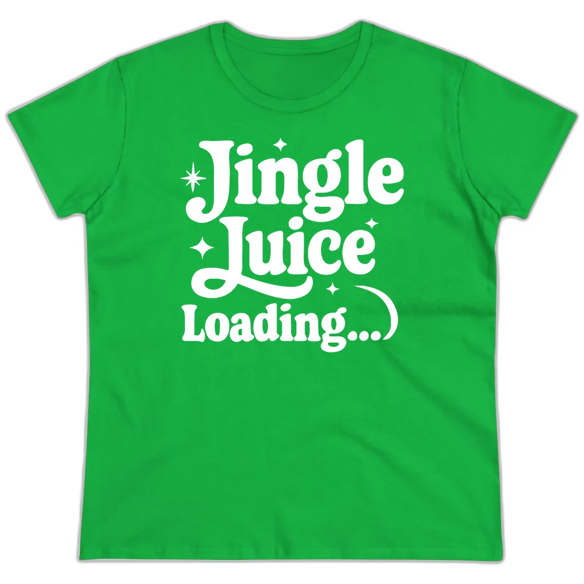 Jingle Juice Loading Ladies Tee in Irish Green