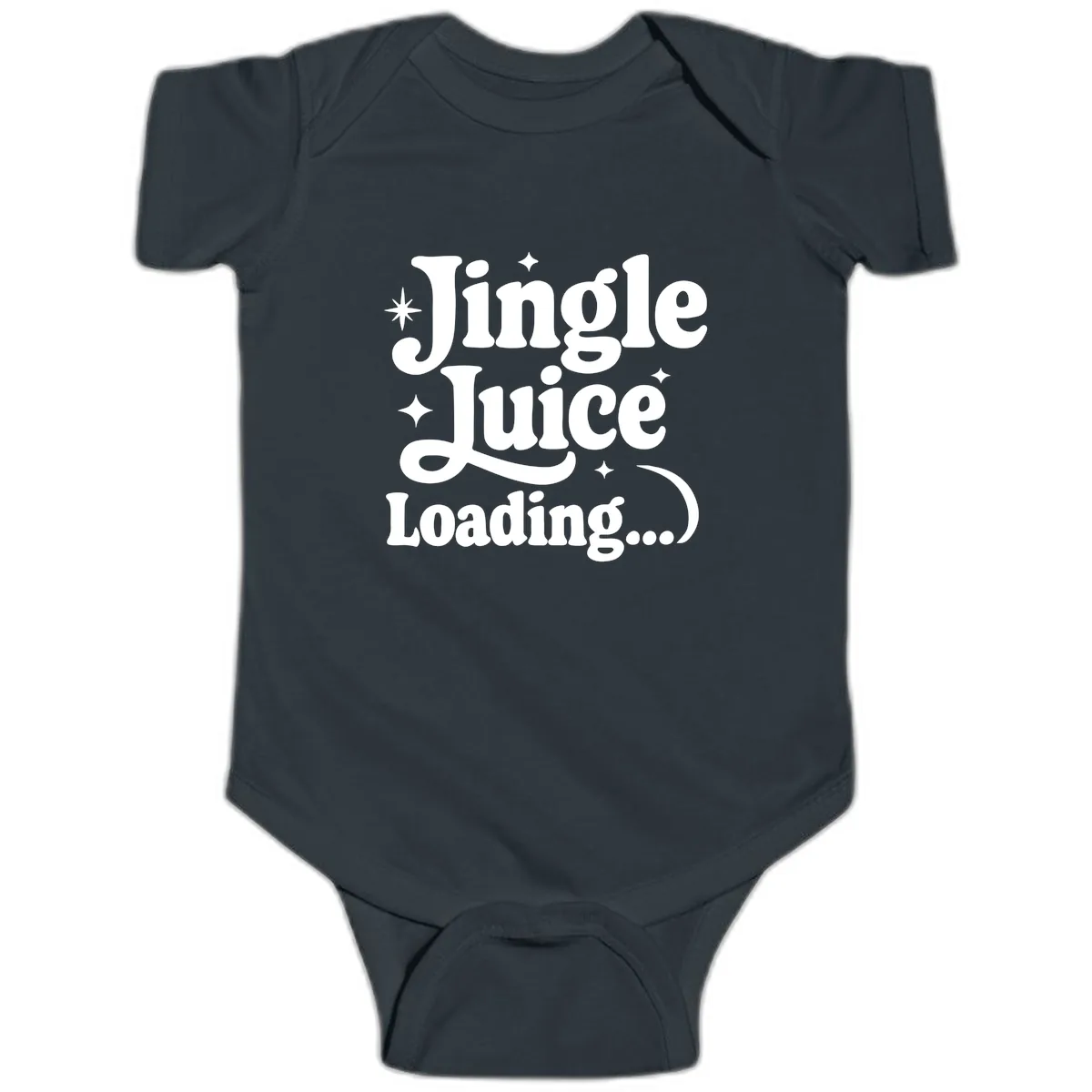 Jingle Juice Loading Baby Onesie in Black