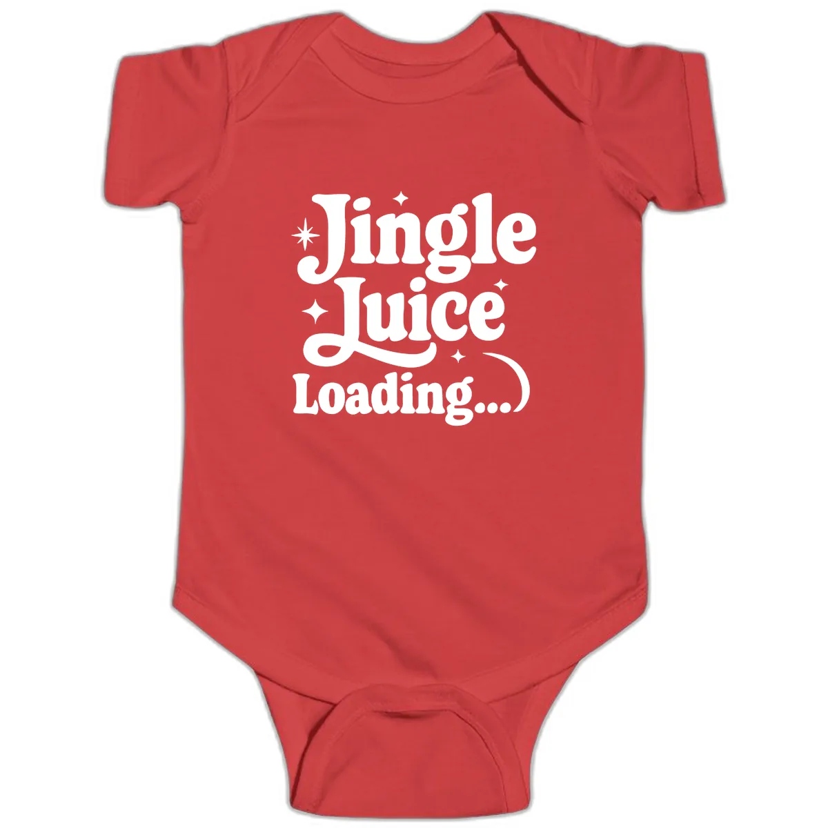 Jingle Juice Loading Baby Onesie in Red