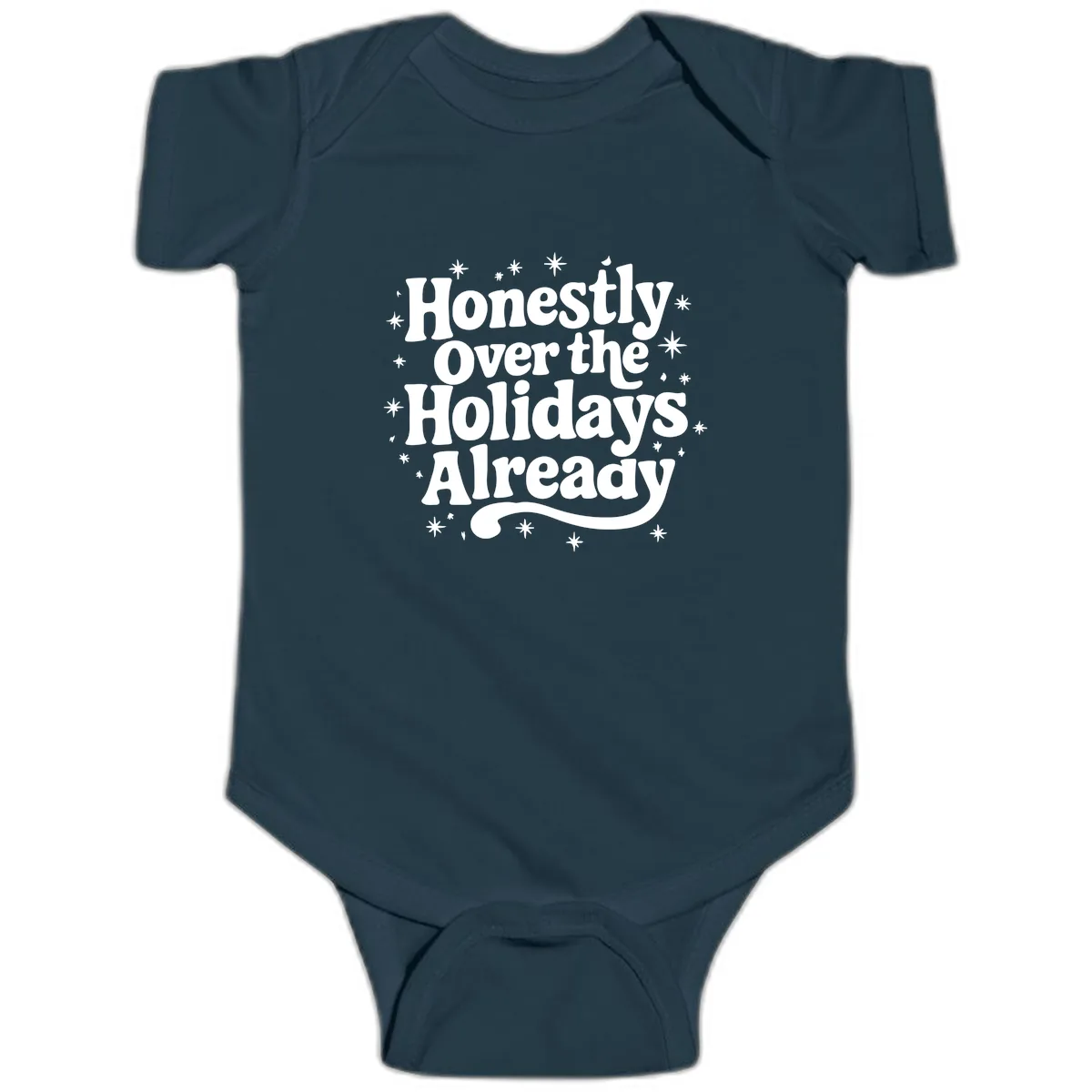 Honestly Over the Holidays Already Baby Onesie in Navy