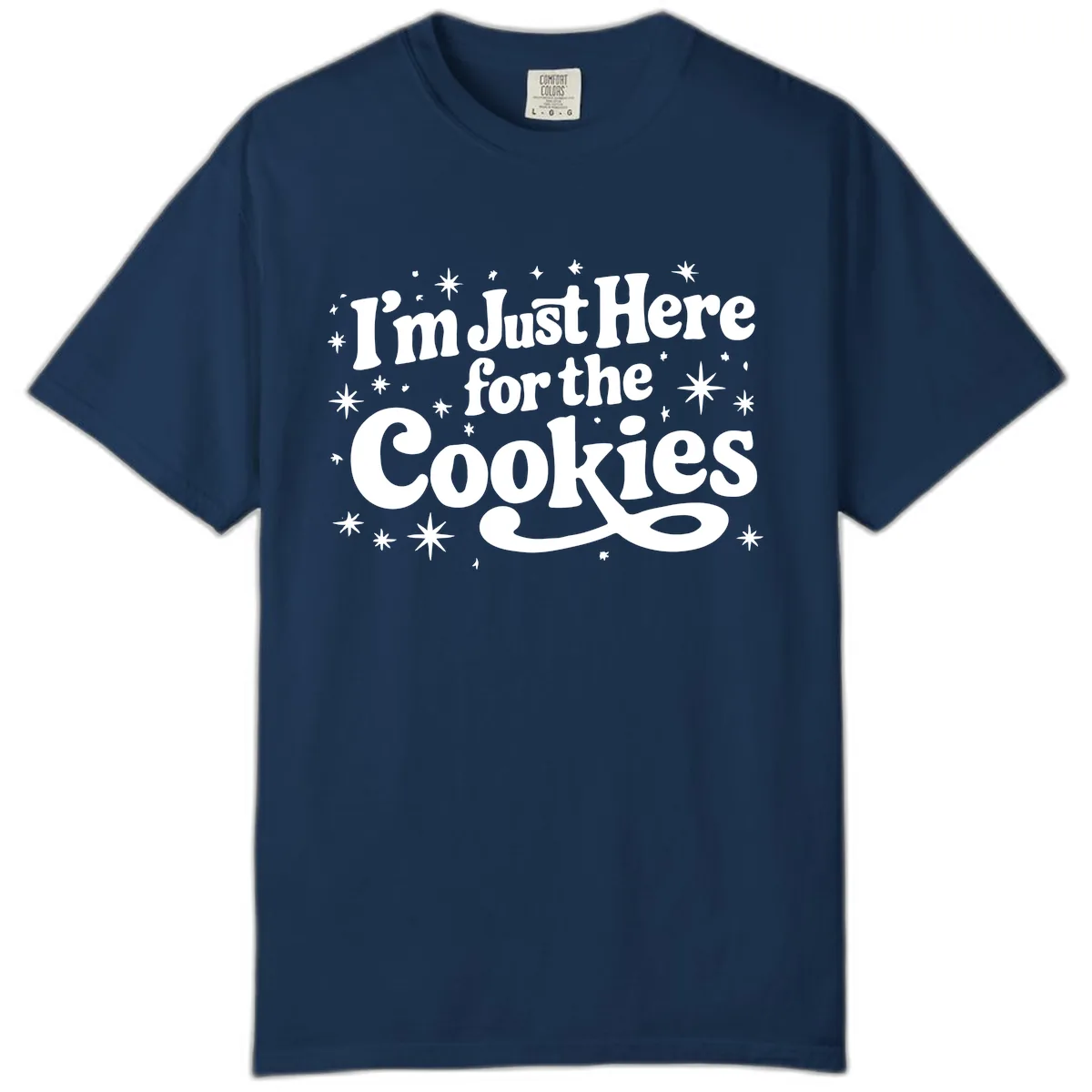 I'm Just Here For The Cookies Holiday Graphic Comfort Color in Navy