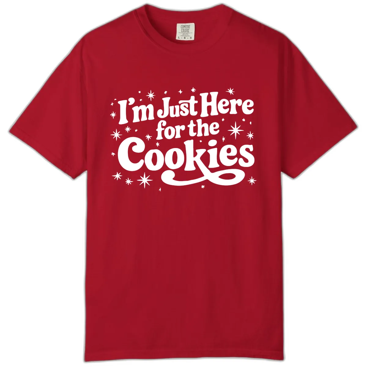 I'm Just Here For The Cookies Holiday Graphic Comfort Color in Red