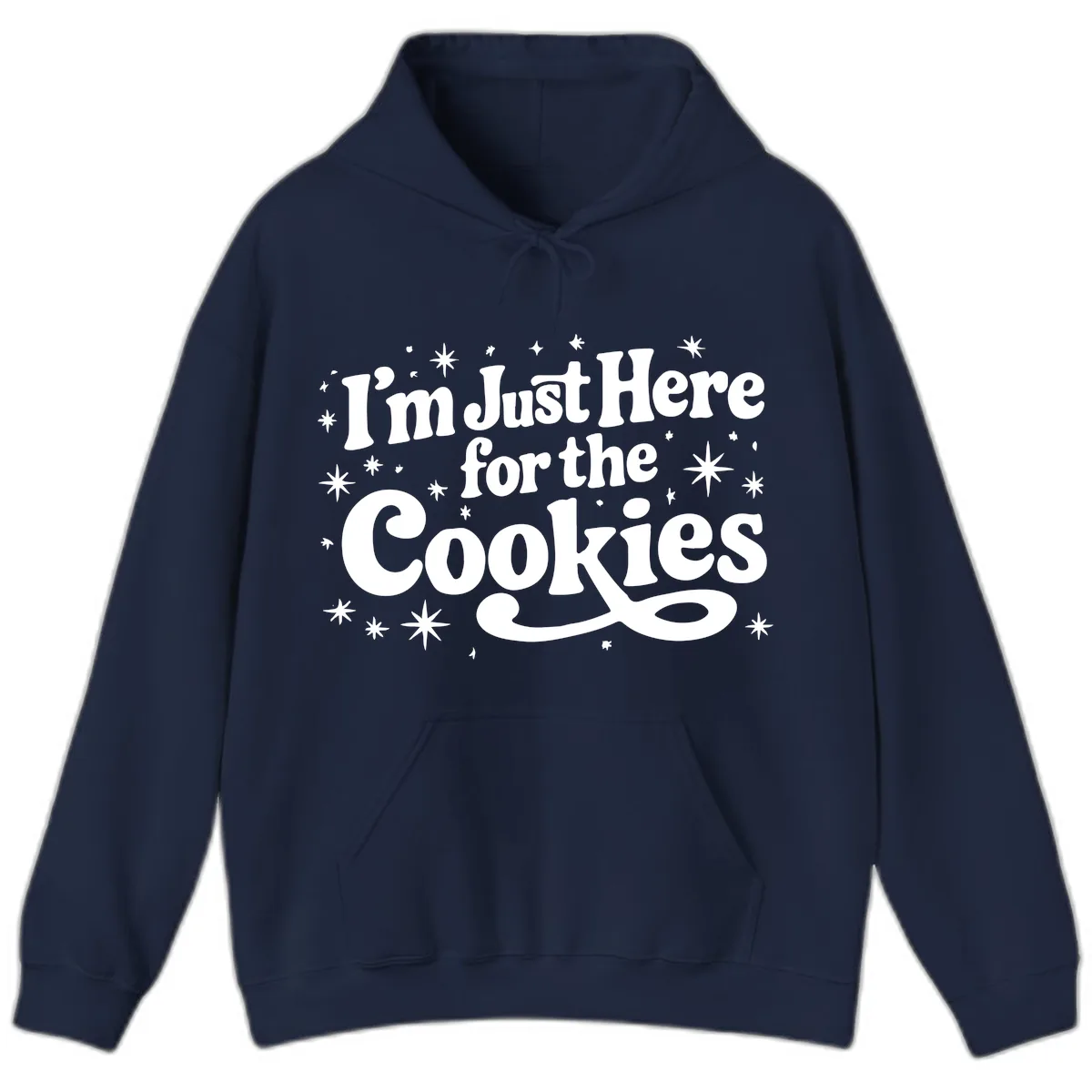 I'm Just Here For The Cookies Holiday Graphic Hoodie in Navy