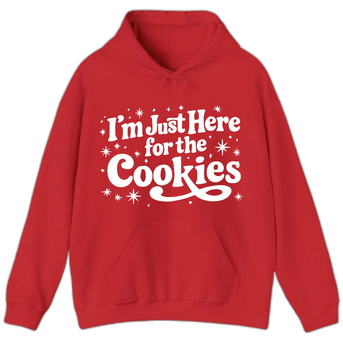 I'm Just Here For The Cookies Holiday Graphic Hoodie in Red