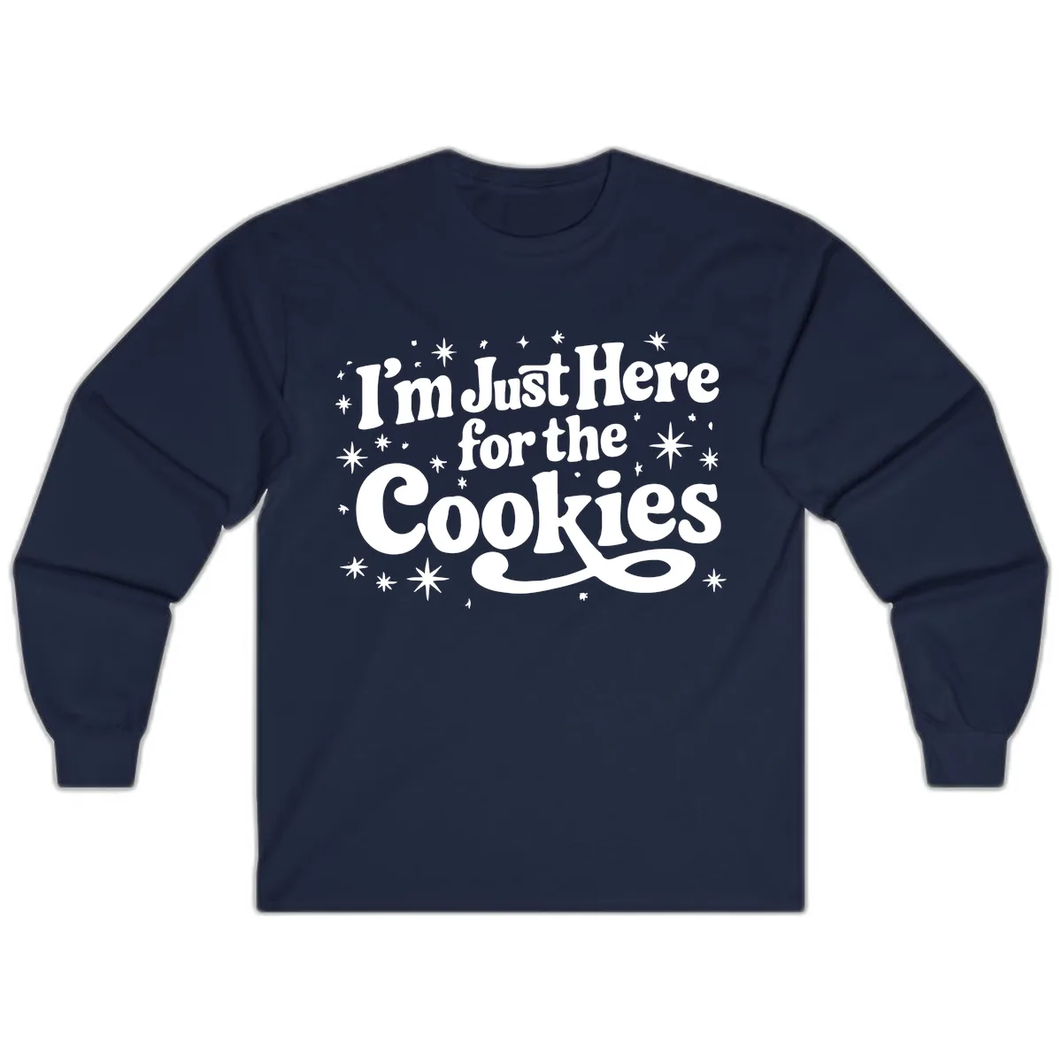 I'm Just Here For The Cookies Holiday Graphic Long Sleeve in Navy