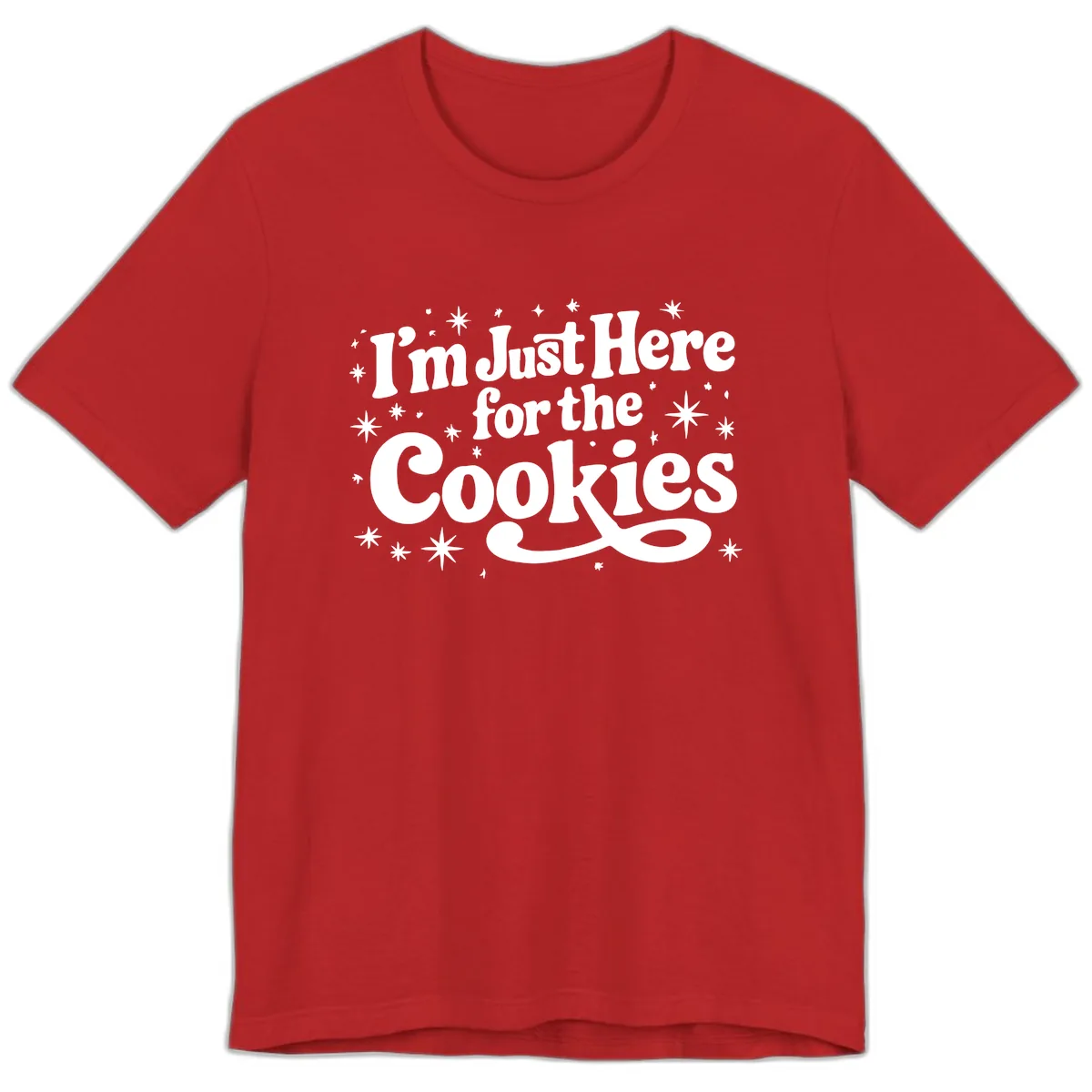 I'm Just Here For The Cookies Holiday Graphic Premium T-Shirt in Red