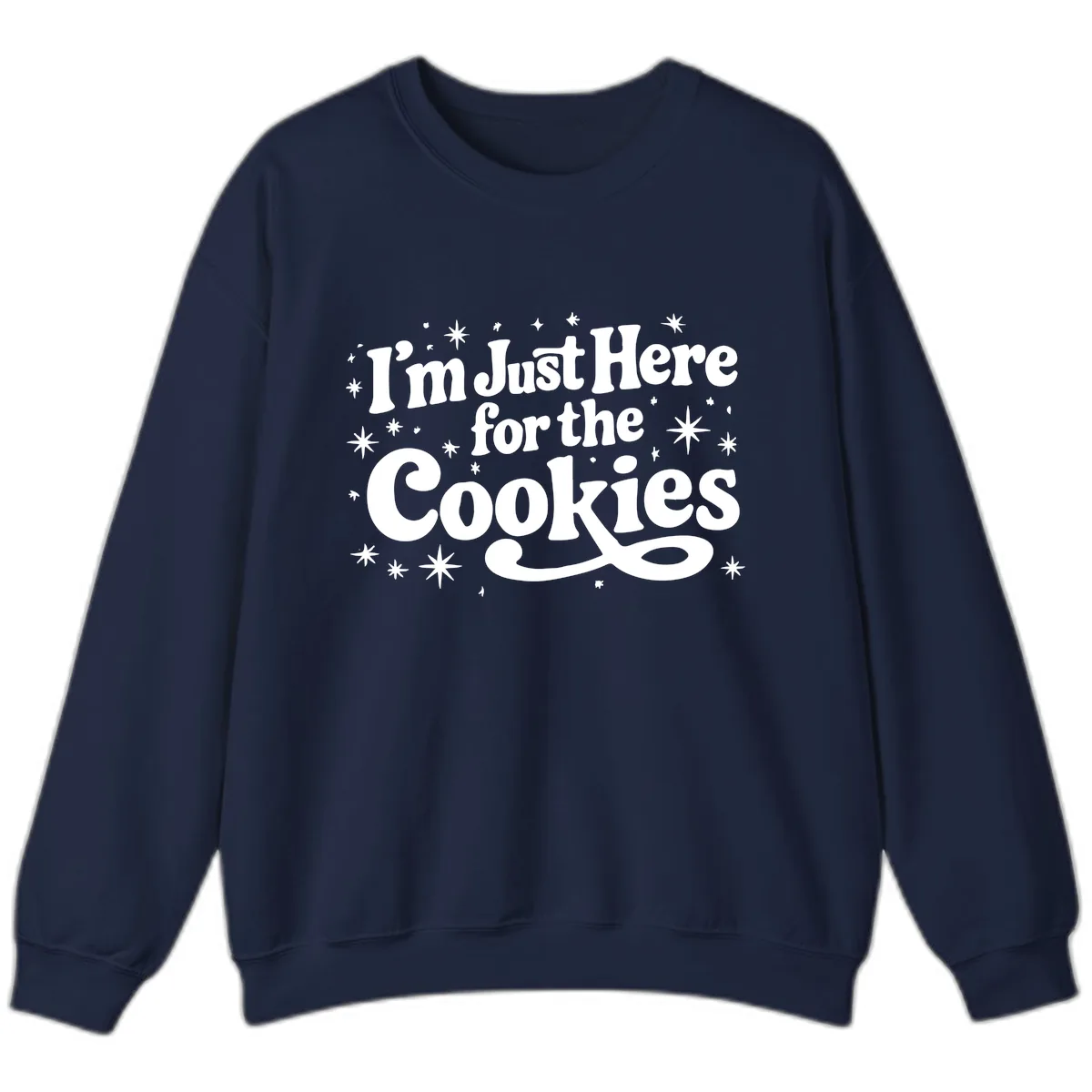 I'm Just Here For The Cookies Holiday Graphic Sweatshirt in Navy
